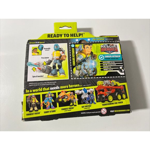 Fisher-Price Rescue Heroes Carlos Kitbash Cadet Action Figure New In Box 2019 - Picture 4 of 4